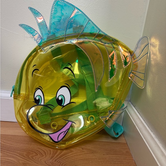 Disney The Little Mermaid Flounder Backpack Swim Bag Disney Store - Picture 3 of 10